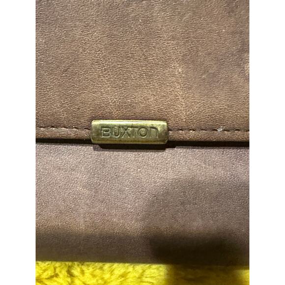 Buxton Brown Leather Tri Fold Organizer Wallet Vintage checkbook designer chic - Picture 9 of 11